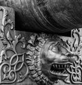 The head of a lion on the Tsar Cannon