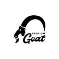 Head long horn goat logo design vector graphic symbol icon illustration creative idea