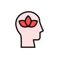 head lotus icon. Simple color with outline vector elements of brain process icons for ui and ux, website or mobile application