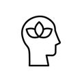 head lotus icon. Simple line, outline vector elements of brain process icons for ui and ux, website or mobile application