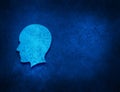 Head man face icon artistic abstract blue grunge texture background Royalty Free Stock Photo