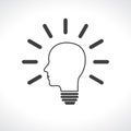 Head man lightbulb icon Royalty Free Stock Photo