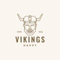 Head man smile beard viking logo design vector graphic symbol icon illustration creative idea Royalty Free Stock Photo