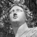 Head marble statue of woman in the park Royalty Free Stock Photo