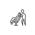 Head massage line icon