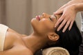 Head massage at spa