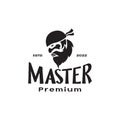 Head master beard ninja logo design vector graphic symbol icon illustration creative idea Royalty Free Stock Photo