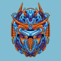 Head mecha detailed vector illustration