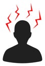 Head Migrain Strikes Vector Icon Illustration