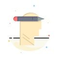Head, Mind, Thinking, Write Abstract Flat Color Icon Template