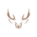 Head minimalist brown deer logo design vector graphic symbol icon sign illustration creative idea