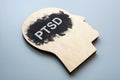 Head model with abbreviation PTSD Post-Traumatic Stress Disorder. Royalty Free Stock Photo