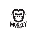 Head monkey angry vintage logo design vector graphic symbol icon illustration creative idea