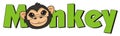 Head of monkey and green letters