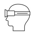 Head mounted display  Line Style vector icon which can easily modify or edit Royalty Free Stock Photo