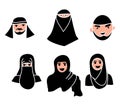 Head Muslim men and Women Muslim with Black Hijab