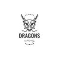 Head myth dragon minimal logo design