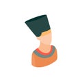 Head of Nefertiti icon, isometric 3d style Royalty Free Stock Photo