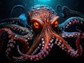 Ai Generated illustration Wildlife Concept of Head of an Octopus Royalty Free Stock Photo