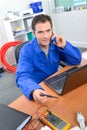 Head office man on phone Royalty Free Stock Photo