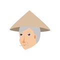 head of old man chinese peasant avatar character