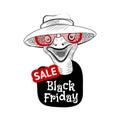 Head ostrich black friday sale Royalty Free Stock Photo