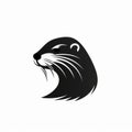 Innovative Black And White Otter Head Logo Design Royalty Free Stock Photo