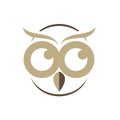 head of owl logo design vector illustration symbol of knowledge concept Royalty Free Stock Photo