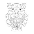 The head of a panther cat. Zentangle. Coloring page. Print. Vector illustration Royalty Free Stock Photo