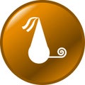 Head with party hat and streamer vector button Royalty Free Stock Photo