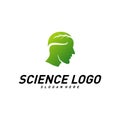 Head People with Leaf Logo Vector Template. Brain, Creative mind With Nature, learning and design icons. Man head, people symbols