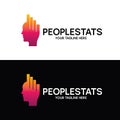Head People Stats Logo Design Template