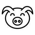 Head pig icon, outline style