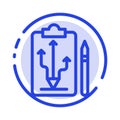 Head, Plan, Strategy, Tactics, Think Blue Dotted Line Line Icon