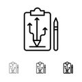Head, Plan, Strategy, Tactics, Think Bold and thin black line icon set Royalty Free Stock Photo