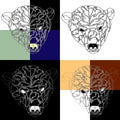 The head of the polar bear tattoo background