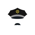 Head of policeman with cap.