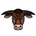 Head of powerful horned bull Royalty Free Stock Photo