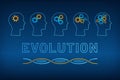 Head profile with gear brain evolution concept