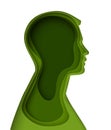 Head profile paper cut vector man side silhouette