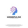 Head Pulse logo vector, Head intelligence logo designs concept vector