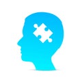 Head puzzle brain on the white background. Royalty Free Stock Photo