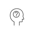 head with a question line icon. Element of head hunting icon for mobile concept and web apps. Thin line head with a question icon Royalty Free Stock Photo