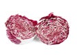 Head of radicchio salad cut on half isolated on white background Royalty Free Stock Photo