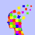 silhouette head rainbow puzzle