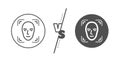Face detection line icon. Head recognition sign. Vector Royalty Free Stock Photo