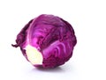 Head of red cabbage over white. Royalty Free Stock Photo