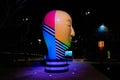 The Head sculpture by Jun Kaneko at night Royalty Free Stock Photo