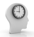 Head shape with Wall Clock Royalty Free Stock Photo