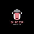 Head sheep modern colorful logo design vector